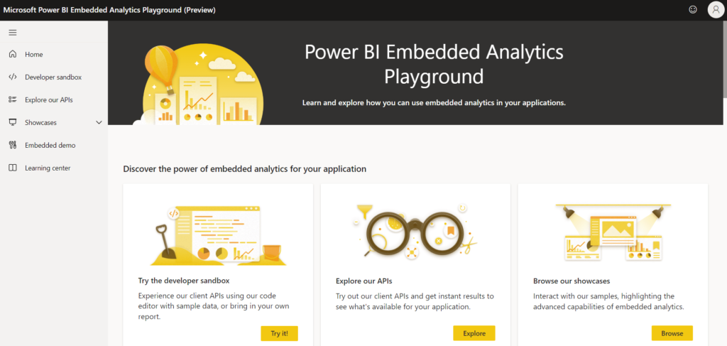 Power BI embedded analytics playground